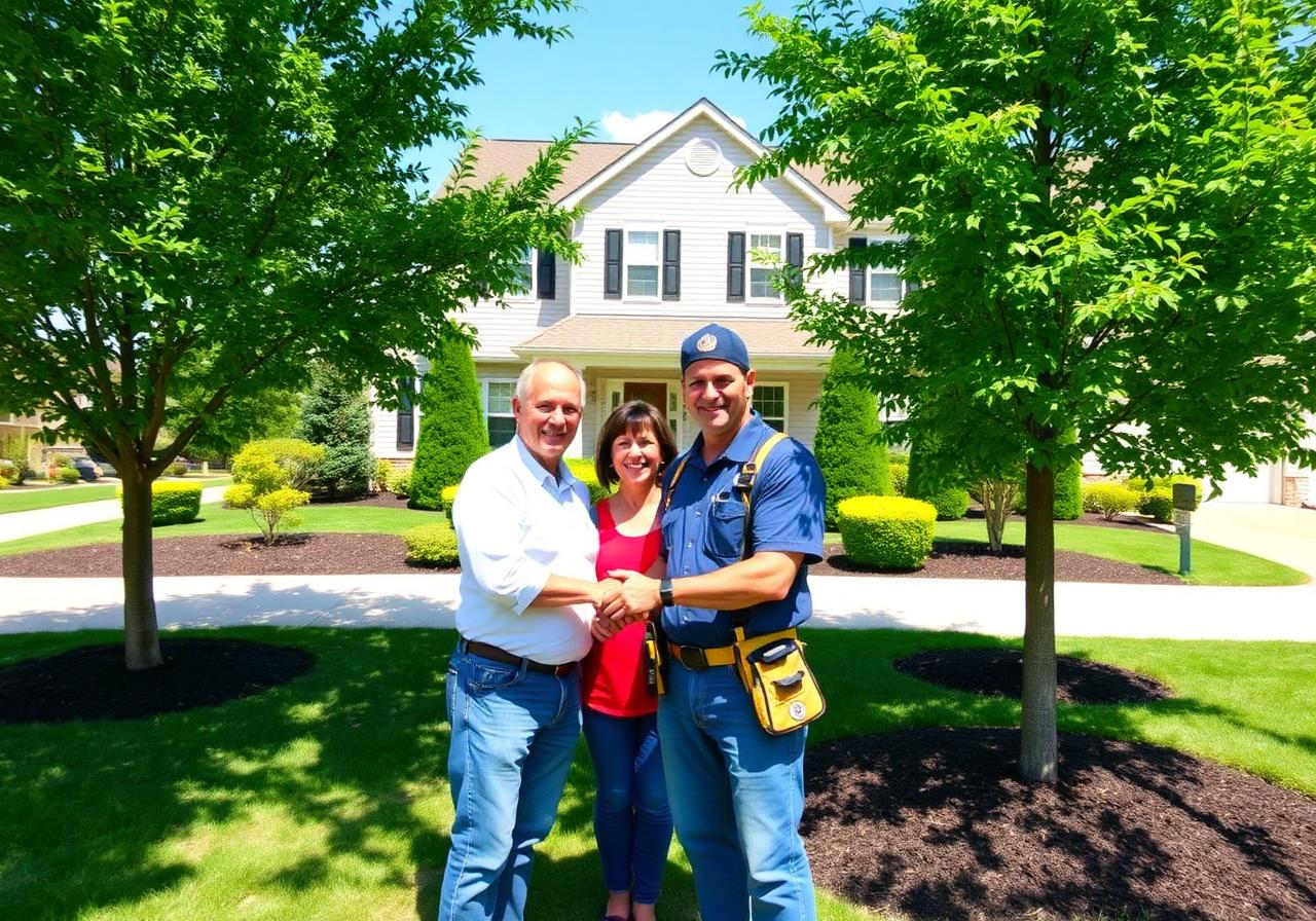 Happy customer in their newly cleaned yard
